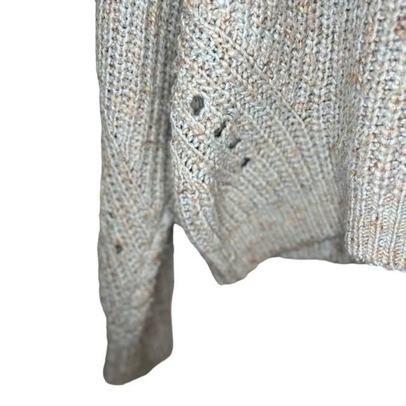 Point Sur Women’s Medium Long Sleeve Light Blue and Pink Wool Crew Neck Sweater - Picture 9 of 14